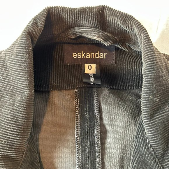 Eskandar High-end Black Oversize Corduroy Coat - Picture 2 of 10